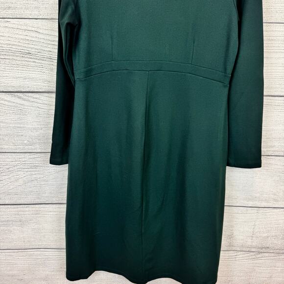 Isabella Oliver Maternity Dark Green Long Sleeve Knee Length Dress Size 10 - Picture 6 of 9